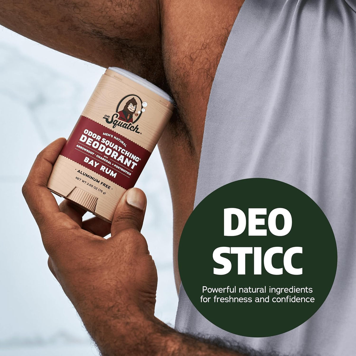 Dr. Squatch Natural Men’s Deodorant – Aluminum Free Natural Deodorant Men with Charcoal & Postbiotics for 72-Hour Odor Protection – Rainforest Rapids + Fresh Falls, 2.65oz Stick (2-Pack)