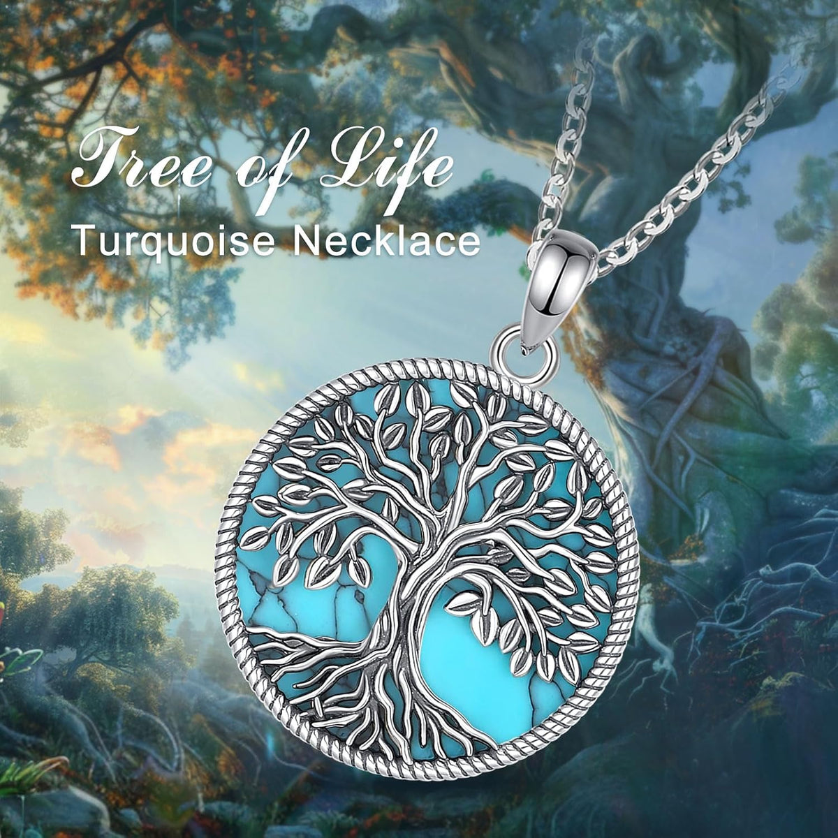 EUDORA Moonstone Turquoise Necklace for Women S925 Sterling Silver, Angel Tears Water Droplets Pendant Grandma Necklace Jewelry for Women Gifts for Mother in Law Mothers Day Gifts for Mom, 20"