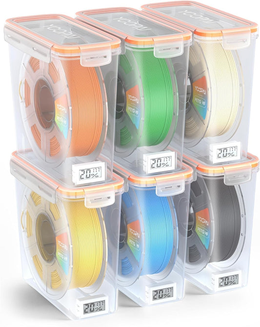 YOOPAI Pro Filament Storage Box with Temperature & Humidity Monitor, Airtight Filament Storage Container with Desiccant for 1KG 1.75mm PLA ABS PETG TPU, Single Spool 3D Printer Filament Storage Box(6)