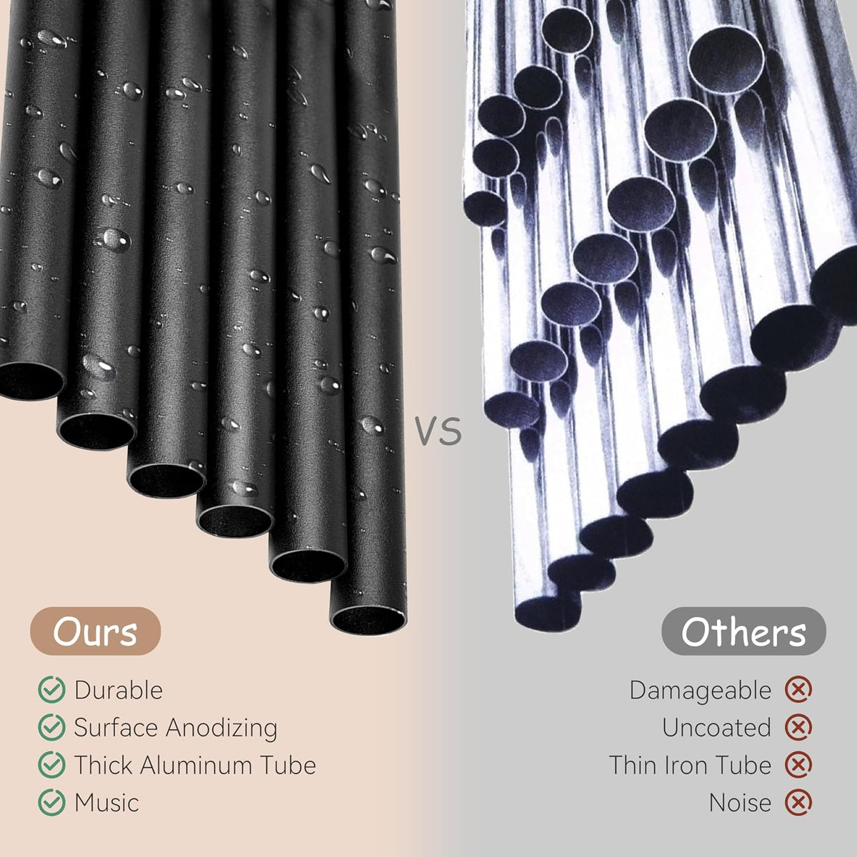 60 in Wind Chimes for Outside Deep Tone, Large Wind Chimes 6 Aluminum Tubes