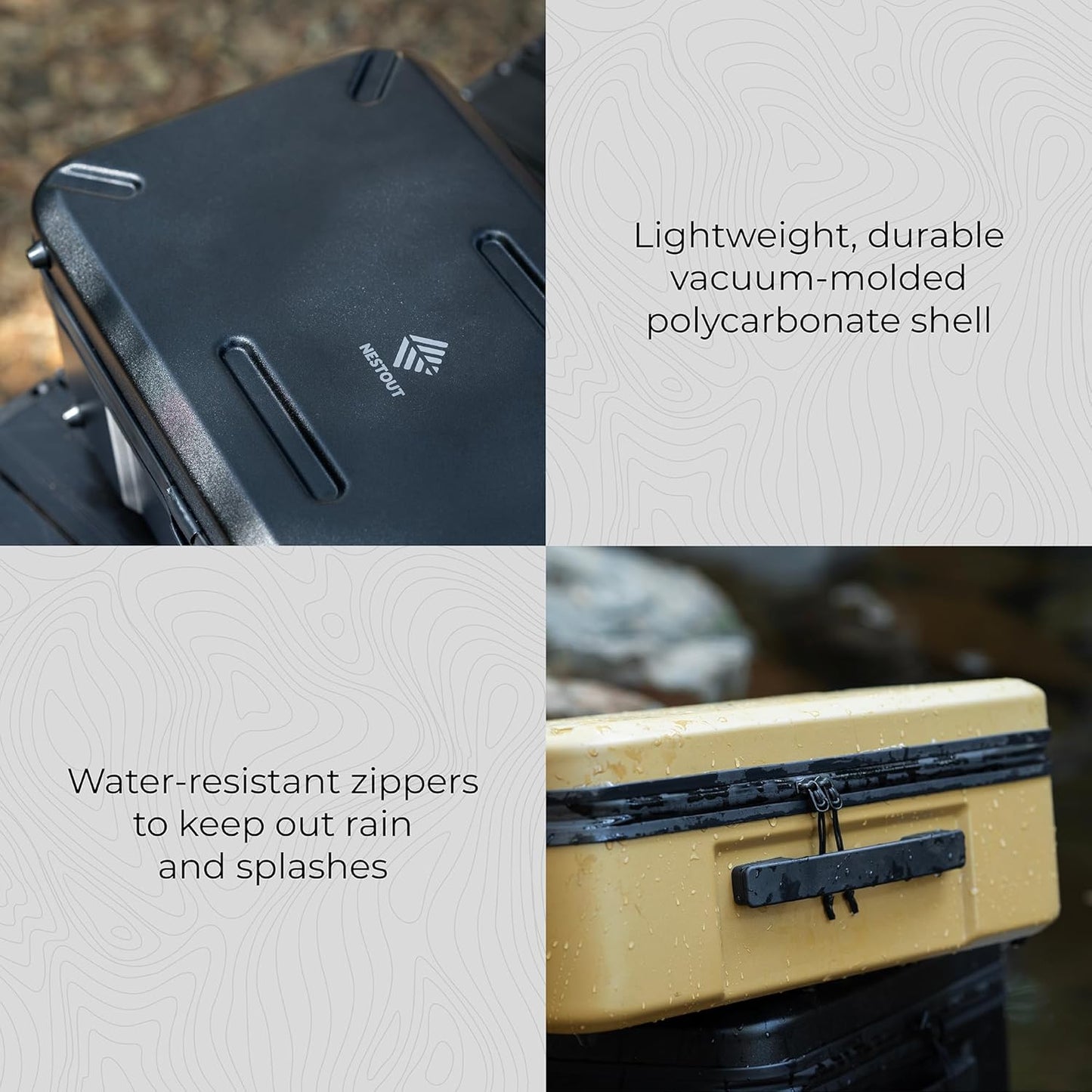 ELECOM NESTOUT Gear Storage Case, Lightweight Hard Shell Organizer, Water-Resistant, Stackable Organizer with Padded Dividers, Fits Cameras & Accessories Travel Outdoor Tech Accessories