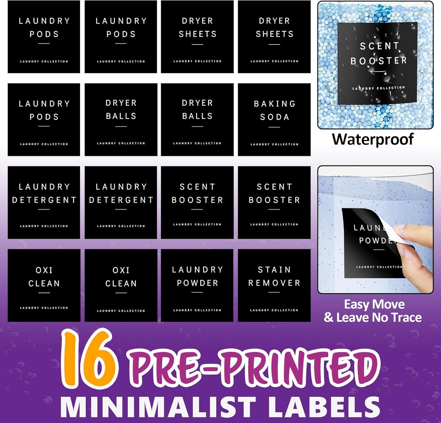 galasily 3 Pack Laundry Pods Container, Clear Laundry Room Organization Containers,Large Acrylic Detergent Powder Storage Containers Black Wooden Lids & Labels, Dryer Sheet Holder