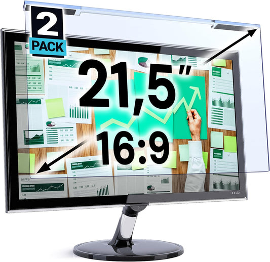 VINTEZ Blue Light Screen Protector for 21.5 Inch Computer Monitor and Laptop – Anti-UV Blue Light Blocking Film for Desktop PC, Eye Protection Filter, 19.3" x 11.3", 2 Pack