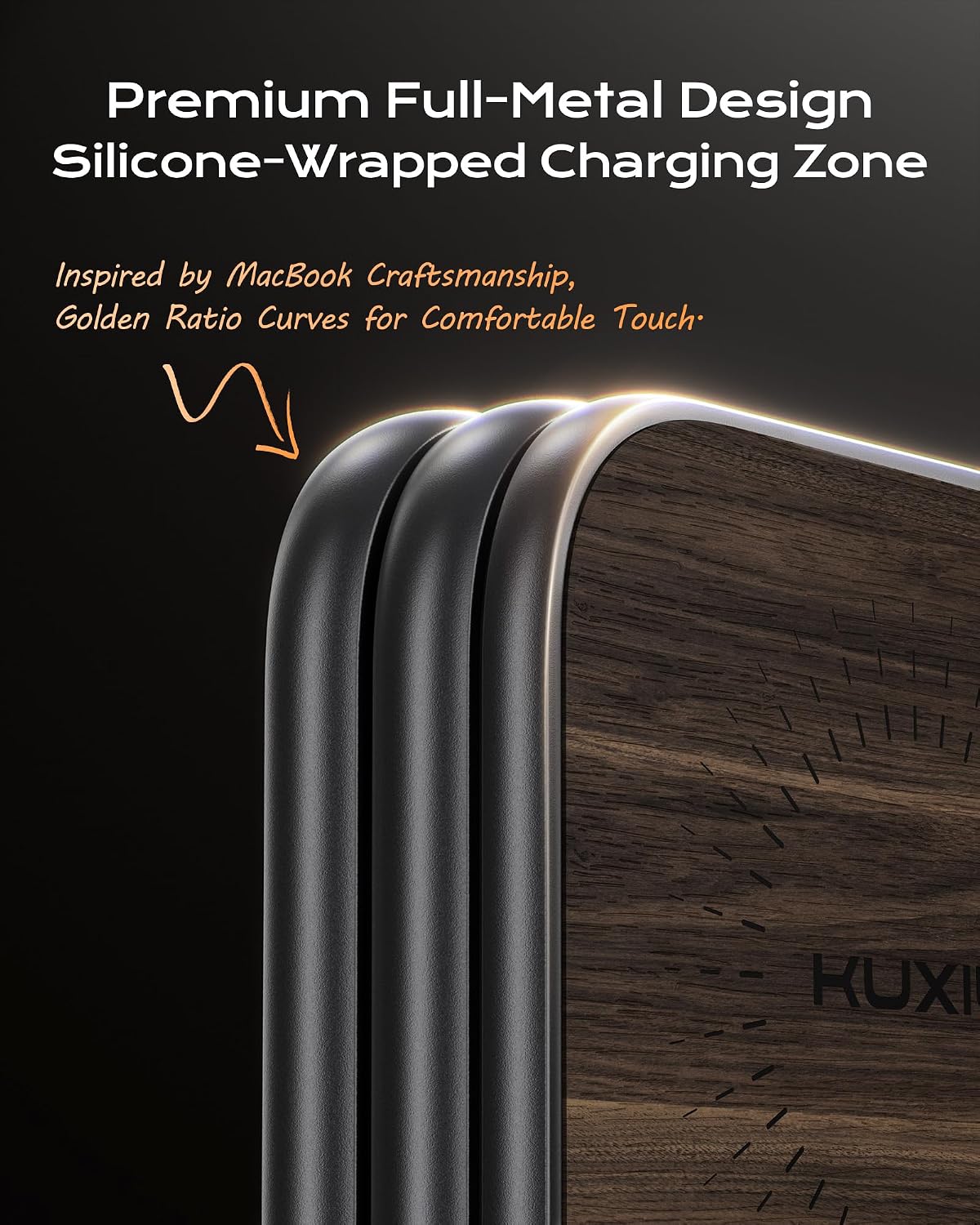 KU XIU Qi2.2 25W Magnetic Wireless Charger, Foldable 3 in 1 Travel Charging Station for iPhone 17/16/15/14/13/12, 5W for Apple Watch & AirPods, Aluminum Alloy Design, with 45W GaN Adapter, Wood Grain