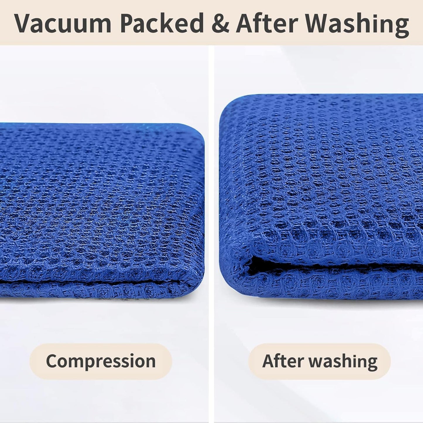 Homaxy 100% Cotton Kitchen Towels and Dishcloths Set, 12 x 12 Inches and 13 x 28 Inches, Set of 8 Bulk Kitchen Towels Set, Ultra Soft Absorbent Dish Cloths for Washing Dishes, Blueberry