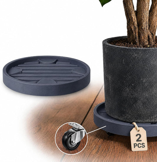 12Inch Plant Caddy with Hidden Wheels for Large Pots