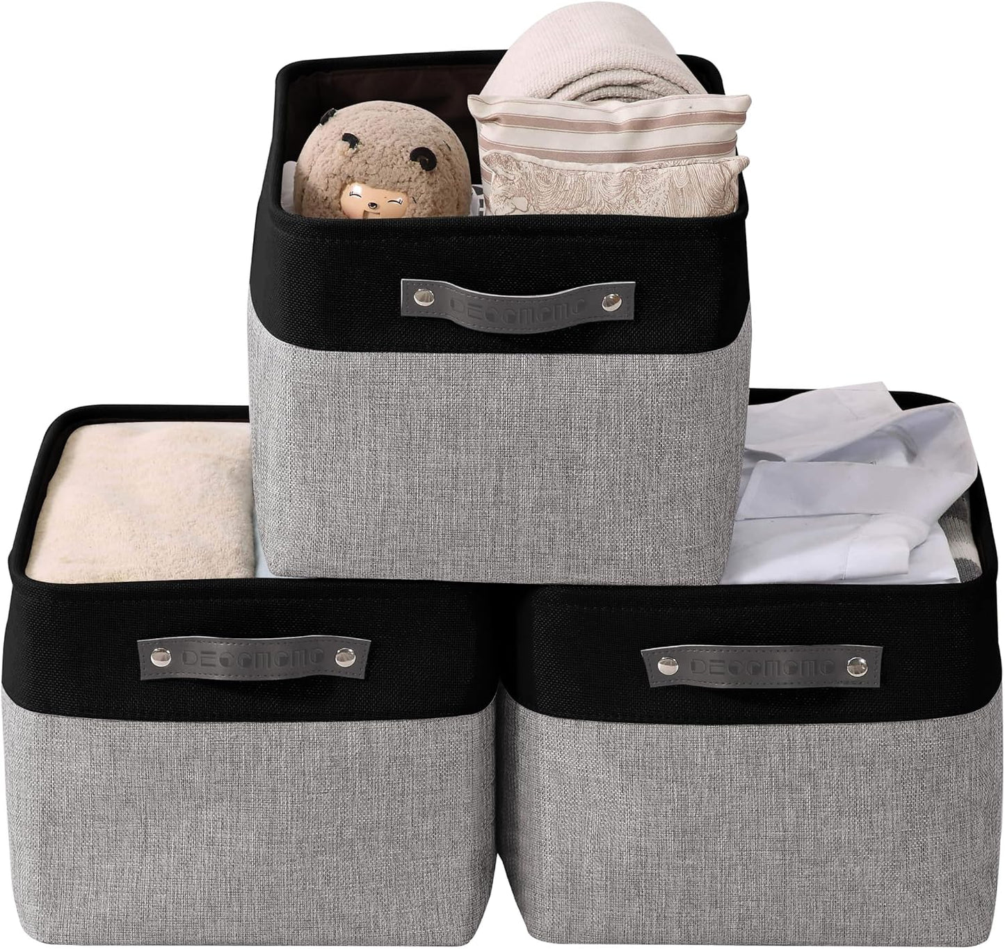 DECOMOMO Storage Bins, Extra Large Fabric Storage Baskets for Shelves 3Pack