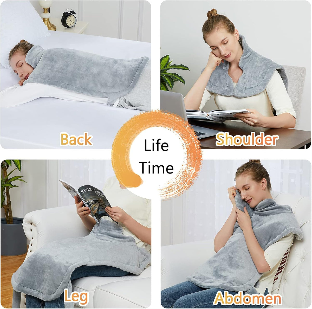 CAROMIO Heating Pad for Neck and Shoulders Back Pain Relief
