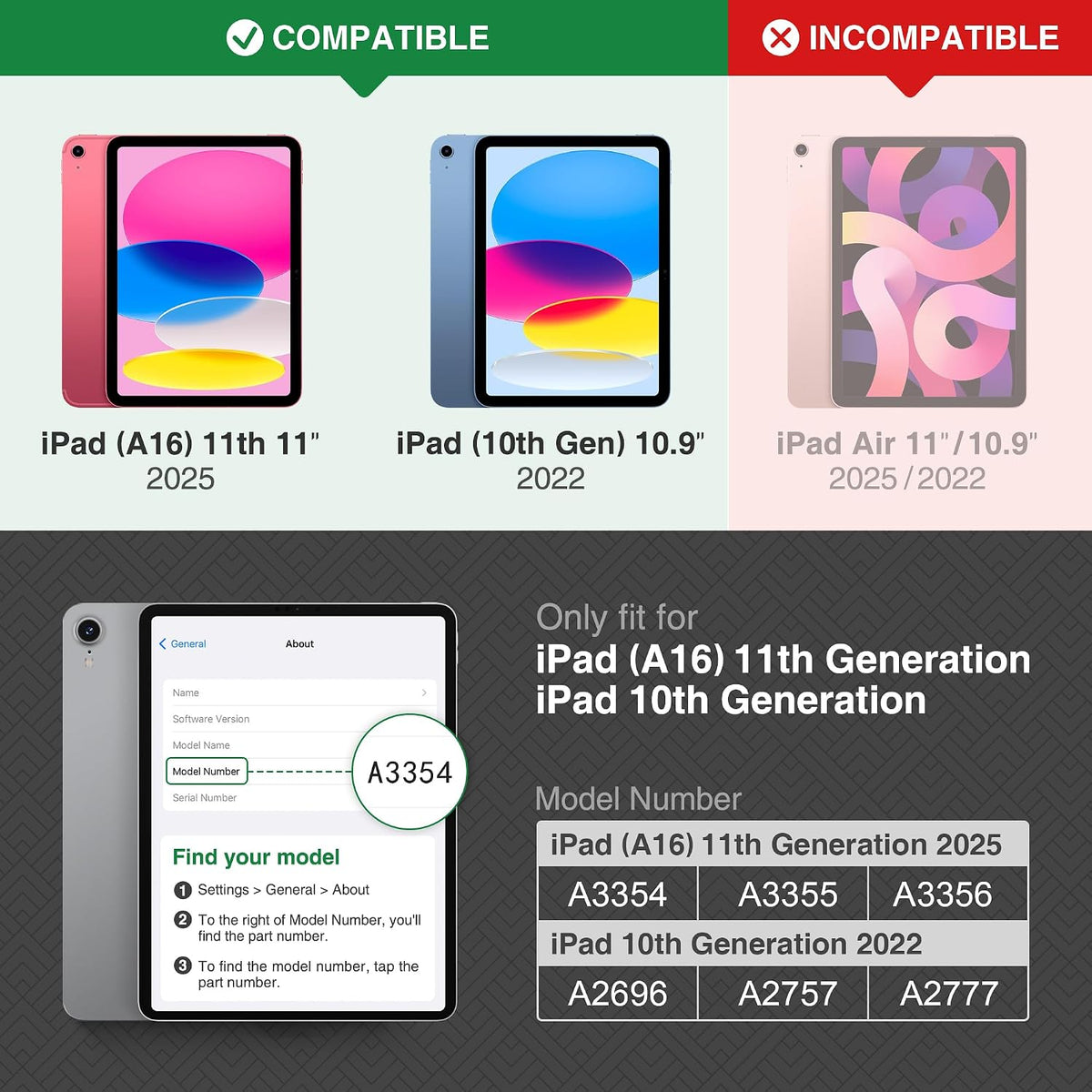 KingBlanc Book-Style Case for iPad (A16) 11th Gen 11", iPad 10th Gen 10.9"