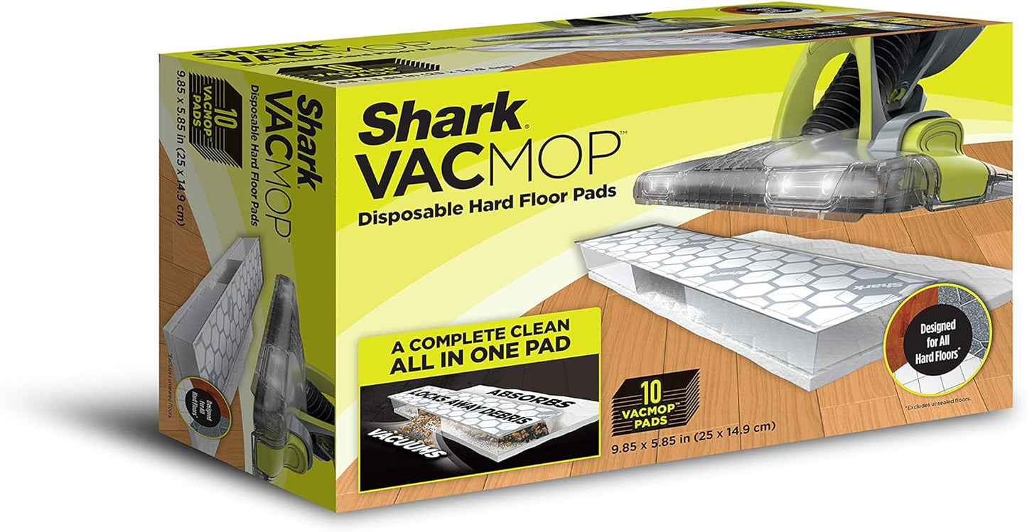 Shark VACMOP Disposable Hard Floor Pad Refills, Compatible with VM252 & VM180, No-Touch Disposal, for use on All Sealed Floors - Stone, Hardwood, Laminate & Tile, (32 Count Total), VMP32