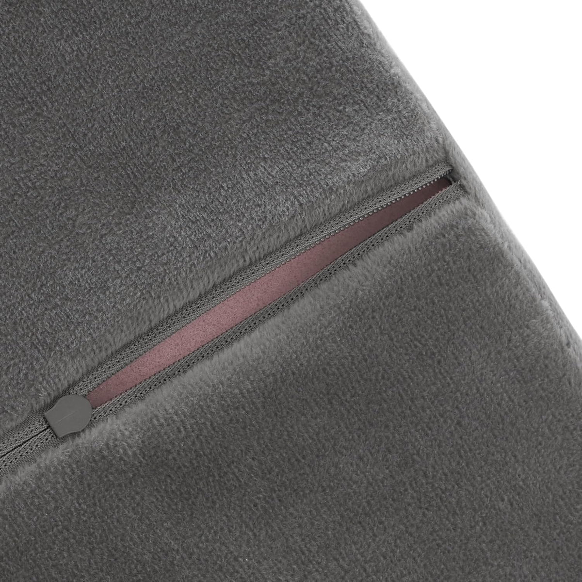 Saloniture 3/4 Round Massage Table Bolster Under-Knee Pillow Pad - 26 x 6 x 4-1/2 Inch - Gray Velour