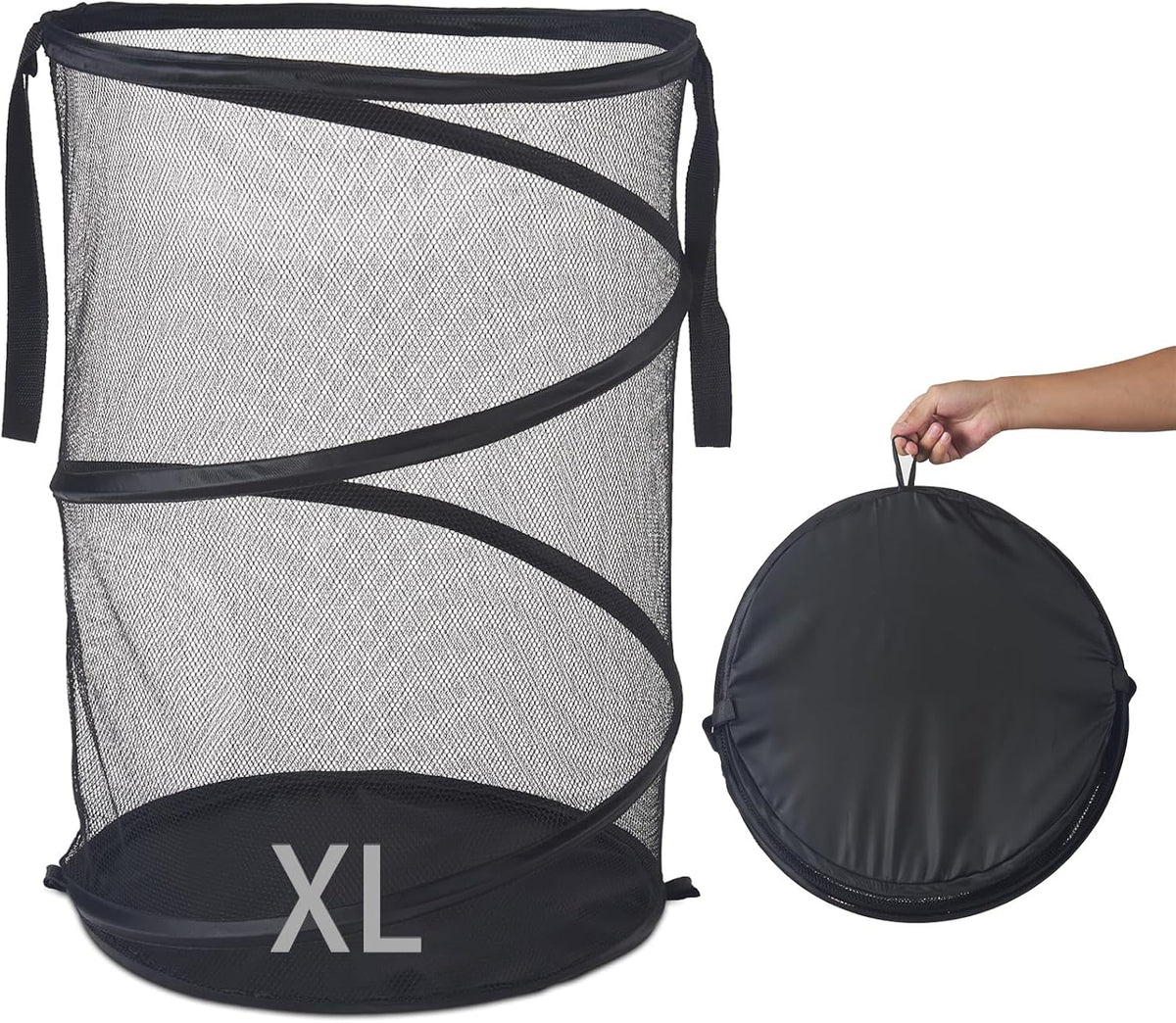 Seiritex Mesh Popup Laundry Hamper 115L Collapsible Laundry Basket No Lid Extra Large Capacity Foldable Clothing Storage Basket with Handles 26 H x 18 W x 18 L (Turquoise Blue)