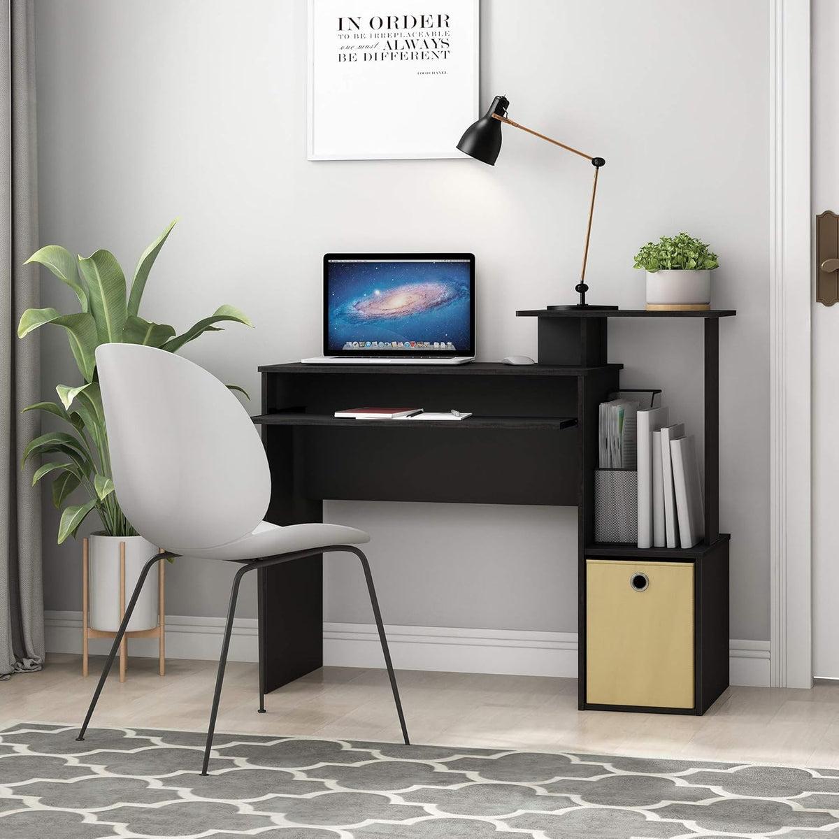 Furinno Econ Multipurpose Home Office Computer Writing Desk, regular, Dark Walnut