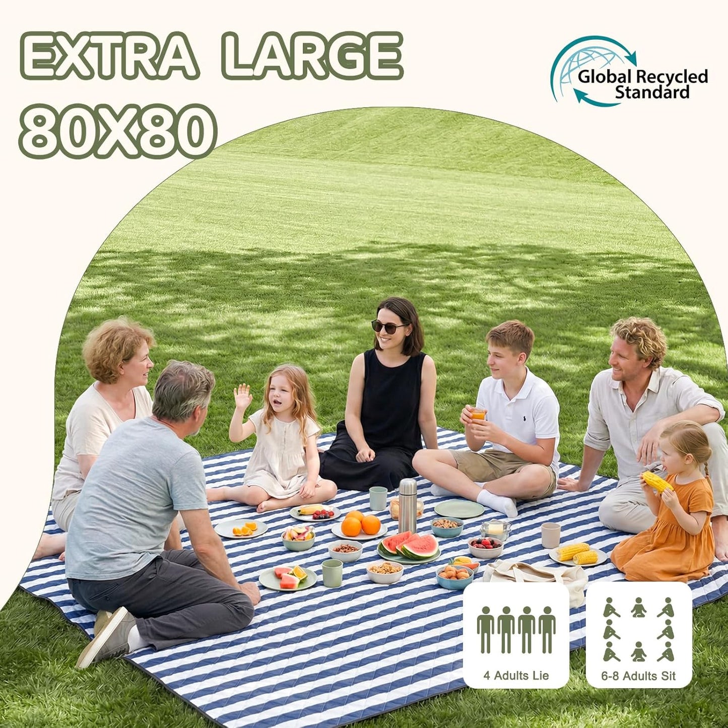 Genovega Waterproof Sandproof Beach Blanket Picnic Outdoor Mat Rug Extra Large Foldable Sand Free Big Giant XL Towel Car Essential Roadtrip Gadget Rv Accessories Gear Must Have Hiking Item Necessities