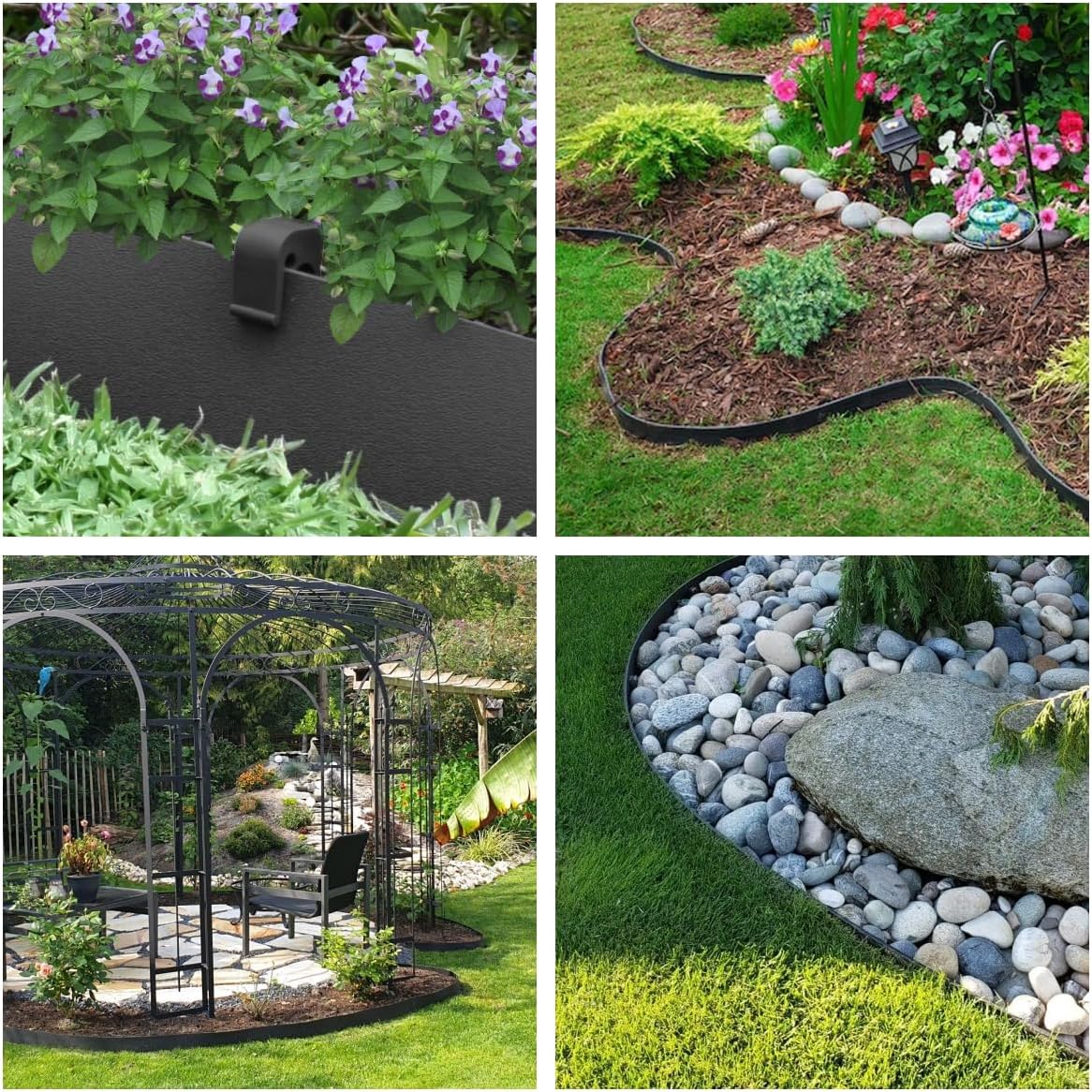 Anleolife 40ft Flexible Plastic Landscape Edging Coil with 12 Stakes