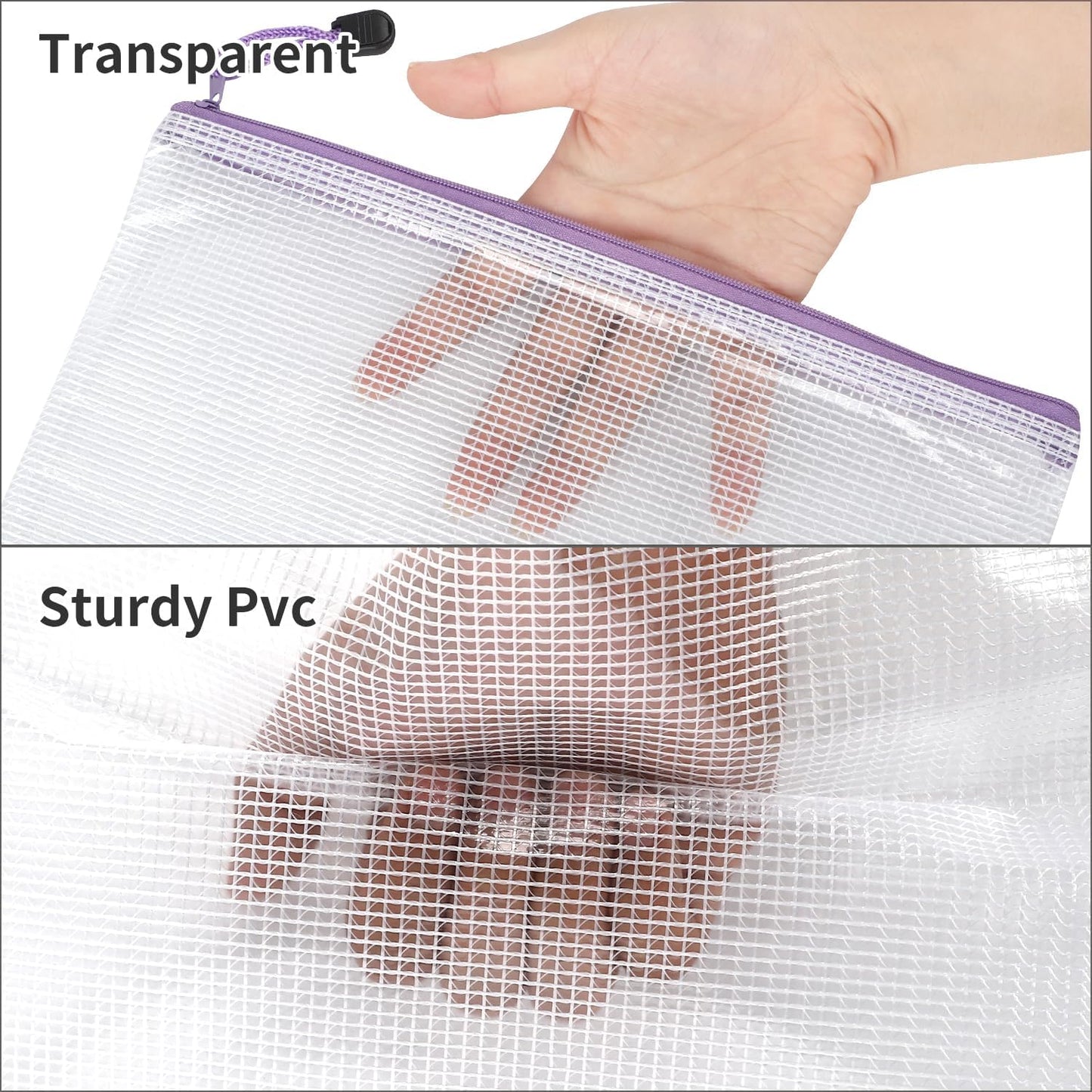 EOOUT 30pcs Mesh Zipper Pouch Bags, 8 Sizes Plastic Zipper Bags, 8 Colors Waterproof Zipper Pouches for Organization, Multipurpose for Travel, School Supplies, Office Appliances and Home Organization