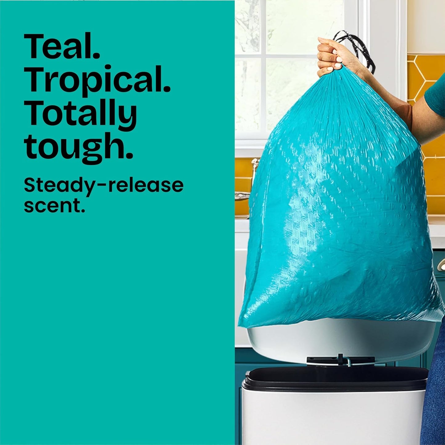 Glad ForceFlex MaxStrength Kitchen Trash Bags, 13 Gal, Bahama Bliss Febreze, 90 Ct (Pack May Vary)