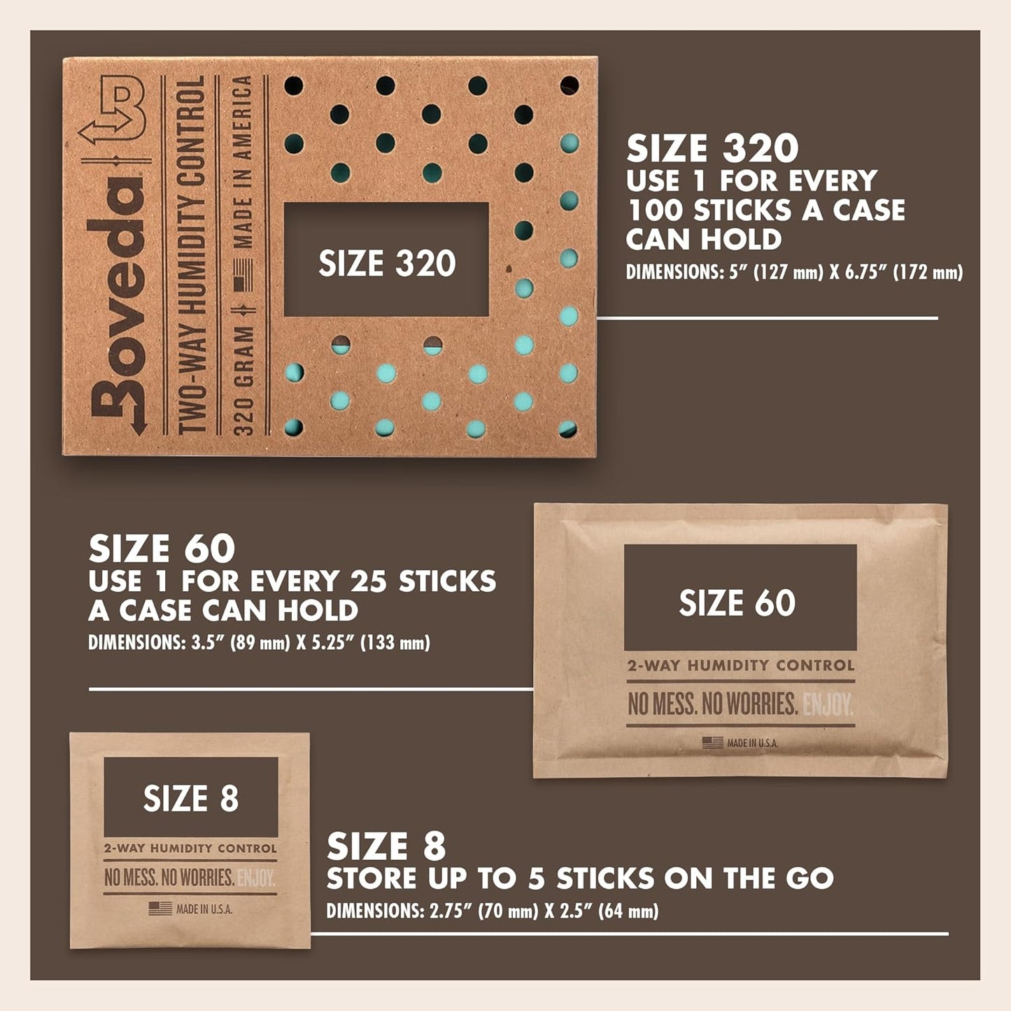 Boveda 69% Two-Way Humidity Control Packs For Plastic, Wood Humidifier Boxes & Resealable bags – Size 60 – 12 Pack – Moisture Absorbers – Humidifier Packs – Individually Wrapped Hydration Packets