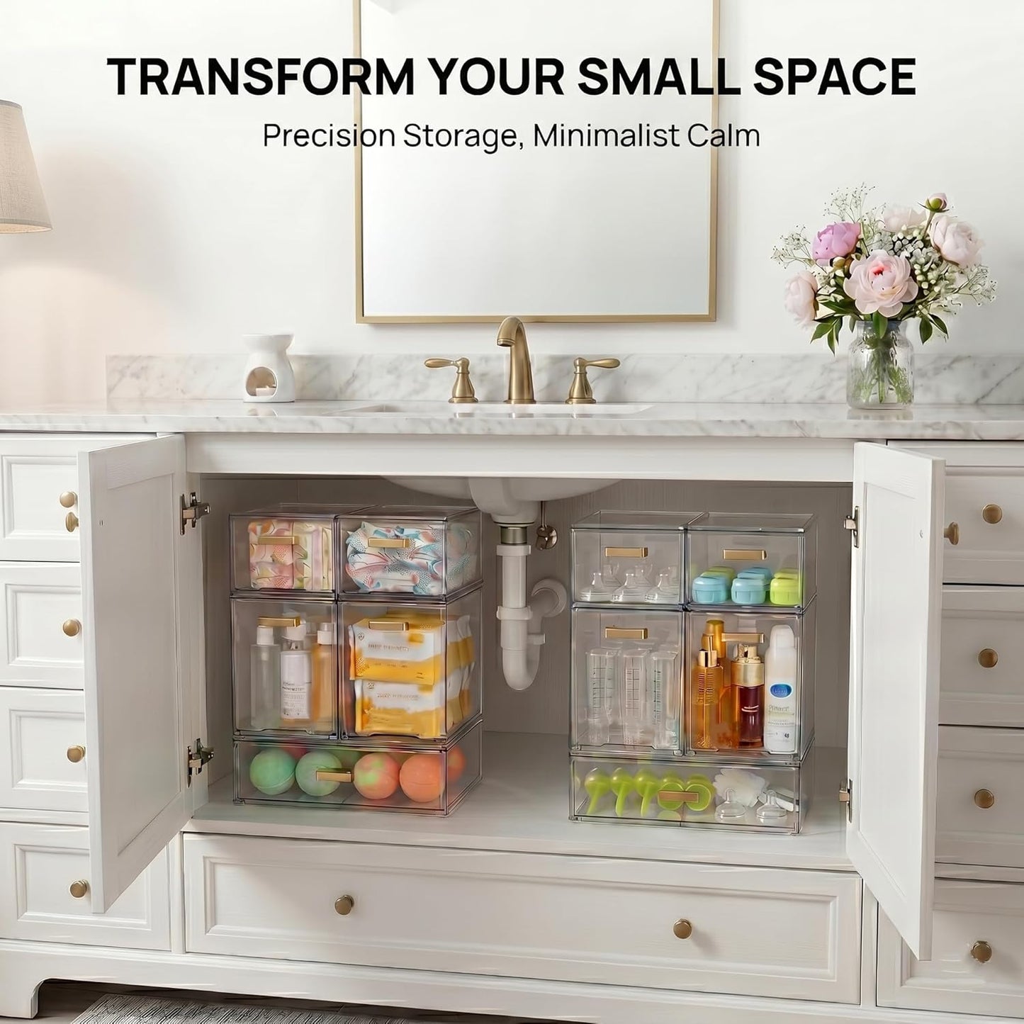 LALOBLUE Bottle Storage Organizer Baby, Set of 5 Stackable Storage Drawers for Bottles Station Organizer, Perfect for Makeup,Cabinet,Pantry Organization and Storage