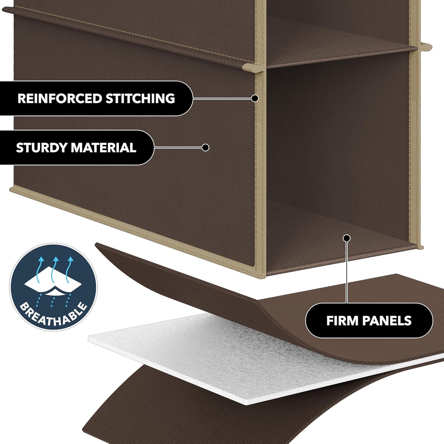 Simple Houseware 10 Shelves Hanging Shoes Organizer Holder for Closet, Brown