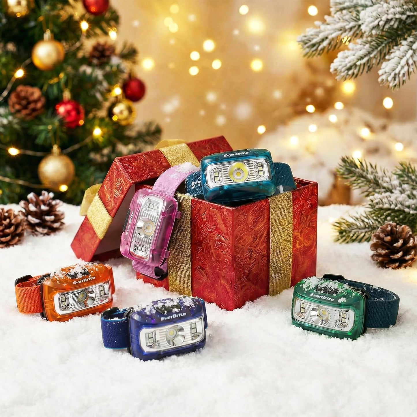 EverBrite Headlamp, 5 Pack Kids Headlamp with Red Light and Memory Function, Head Lamp for Adults and Kids with 5 Modes, Bright Headlamps for Camping, Running, Children's Day Gifts, Batteries Included