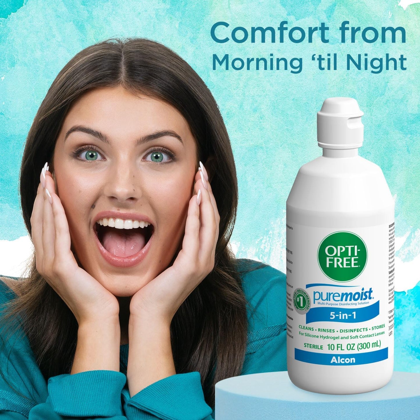 Opti-Free Puremoist Multi-Purpose Contact Lens Cleaning and Disinfecting Solution with Lens Case, 10 FL Oz (Pack of 1)
