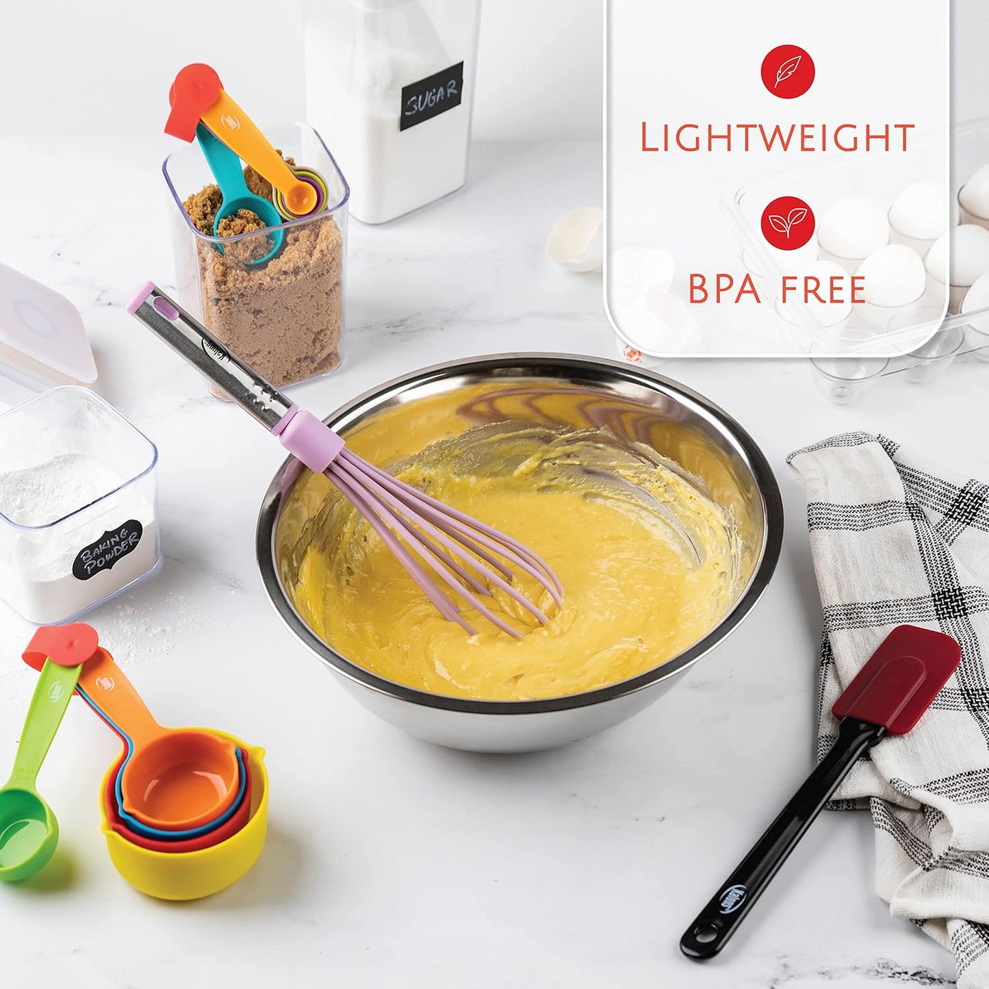 Kitchen Utensils Set, Cooking Utensil Set Kitchen Gadgets, Pots and Pans set Nonstick and Heat Resistant, 24 Pcs Nylon and Stainless Steel, Spatula Set, Apartment Essentials Kitchen Cookware Sets