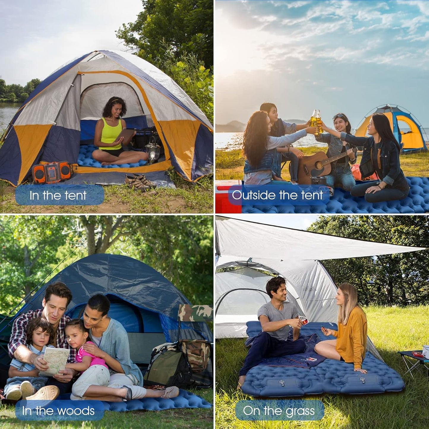 HiiPeak Sleeping Pad for Camping- Ultralight Inflatable Sleeping Mat with Built-in Foot Pump & Pillow, Upgraded Compact Camping Air Mattress for Tent, Backpacking, Hiking