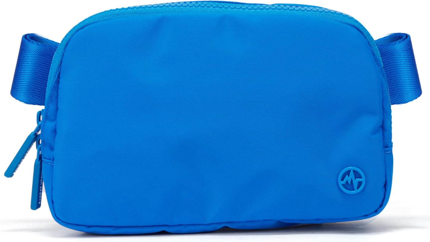 Pander Two Way Zipper Fanny Pack Nylon Everywhere Belt Bag for Women, Water Repellent Waist Packs, Crossbody Bags with Adjustable Strap (Capri Blue)