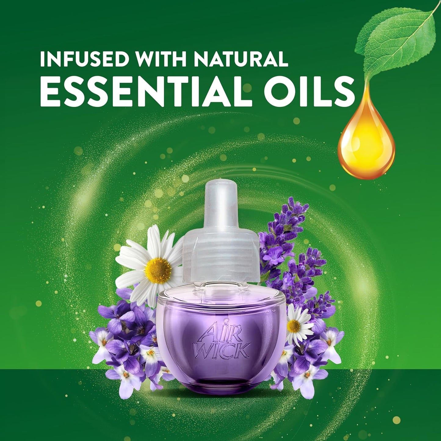 Air Wick Plug-In Scented Oil Refills, 10 Count, Lavender & Chamomile, Air Freshener, Essential Oils, Eco Friendly
