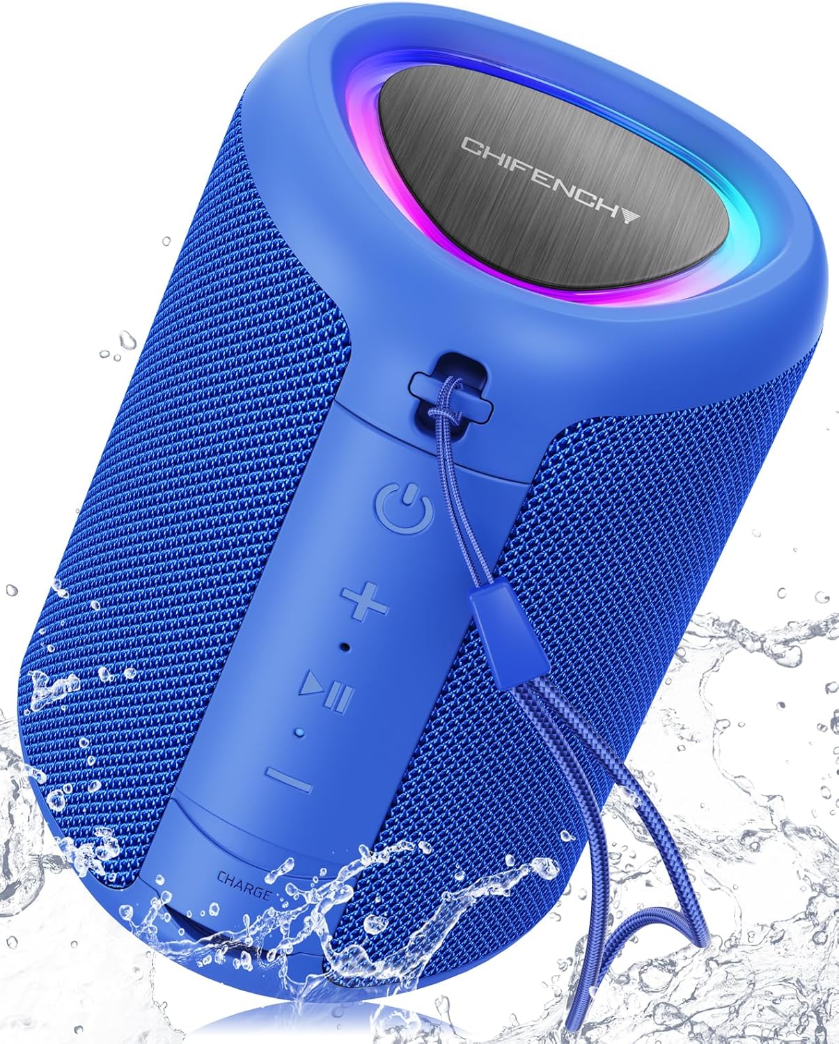 Portable Bluetooth Speaker Beach Essentials: Powerful Crystal Clear Sound/Dynamic Light/IPX5 Waterproof/All Day Playtime/Wireless BT 5.3/TWS Paring, Dad Gifts, Outdoor|Travel|Camping|Pool Accessories