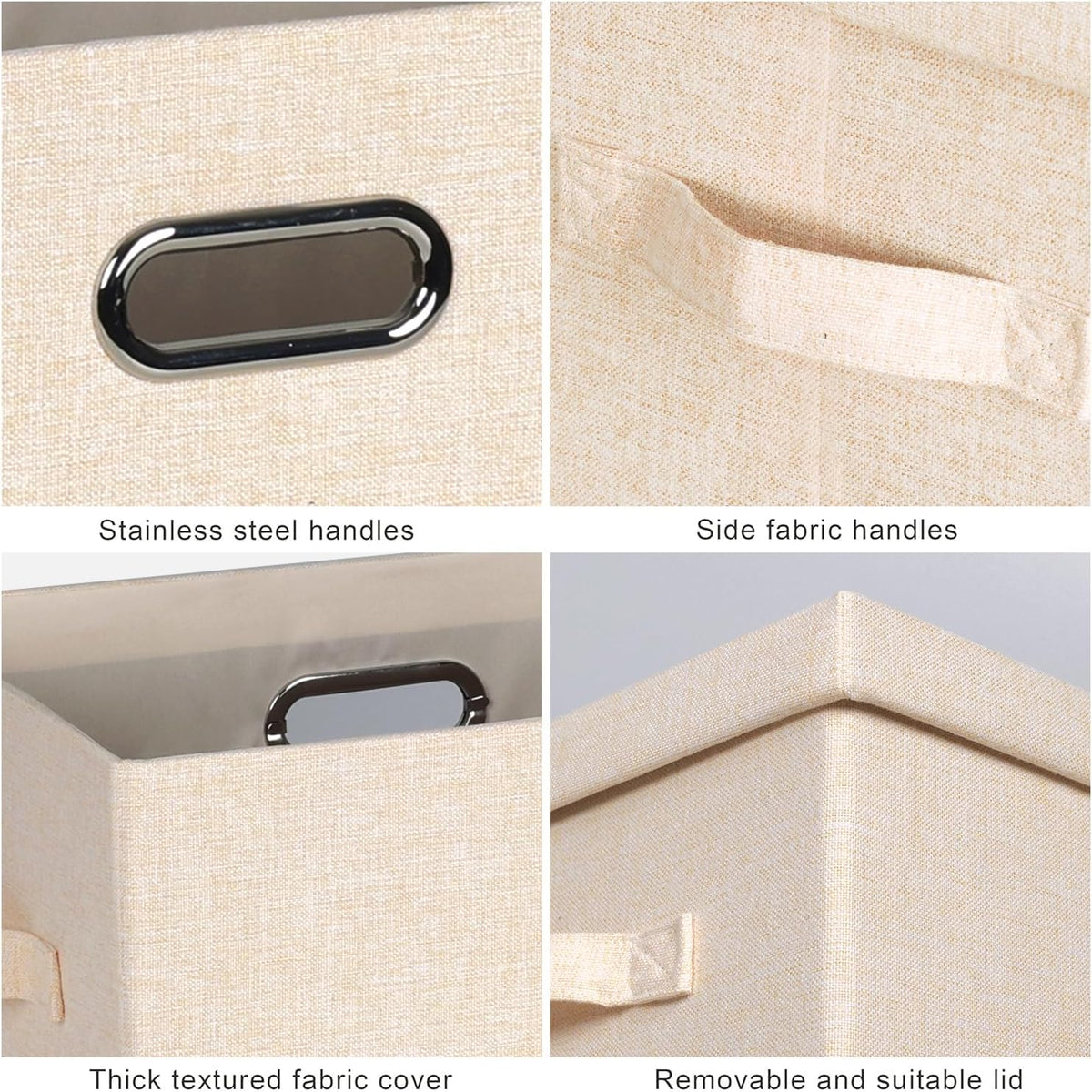 Storage Bins with Lids Fabric Closet Organizers Cubes Office Organization