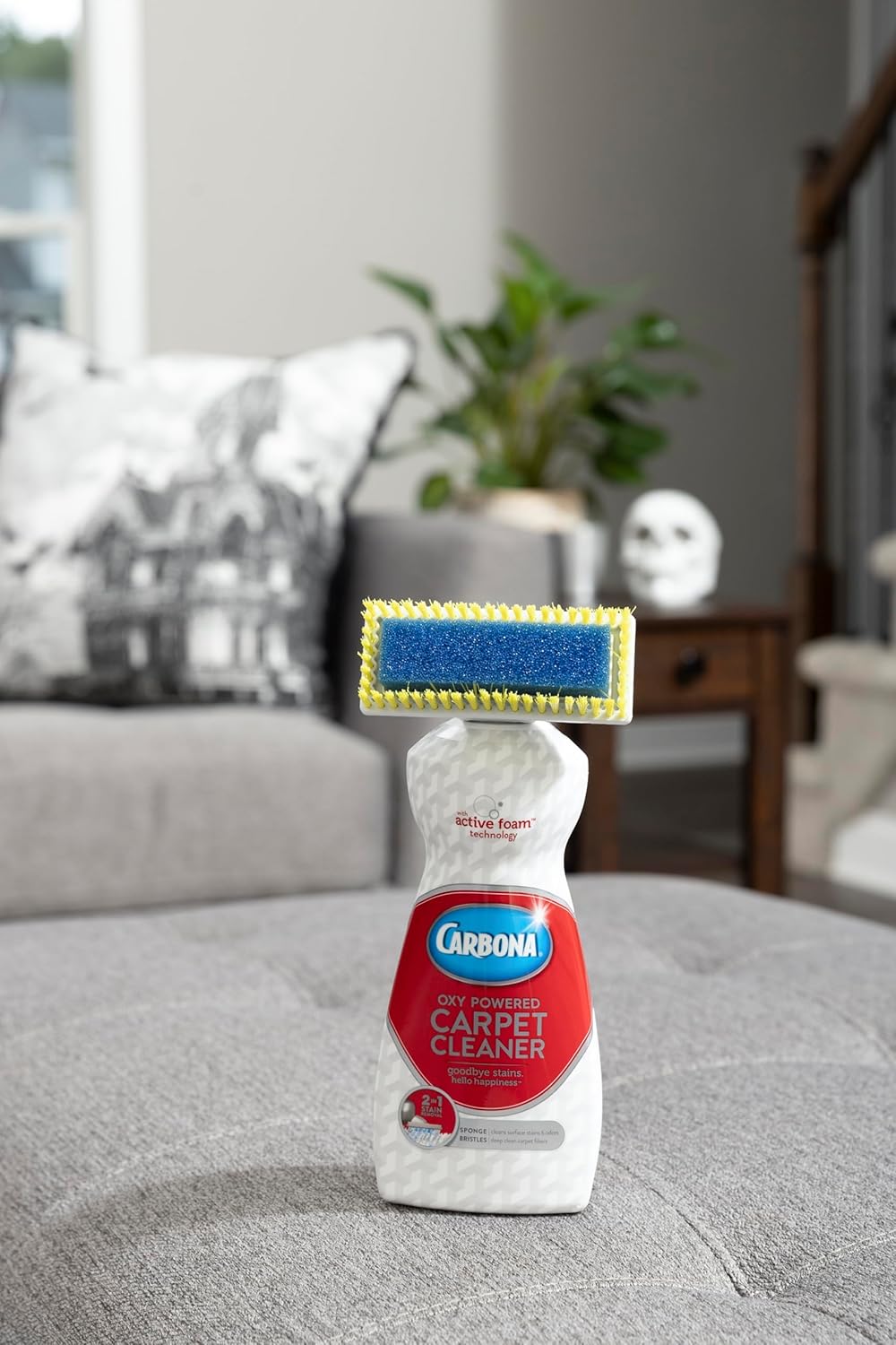 Carbona 2-in-1 Oxy-Powered Carpet Cleaner (13.5 Fl Oz), Spot Cleaner with Dual Sponge & Bristle Applicator for Targeted Cleaning, Fast Formula