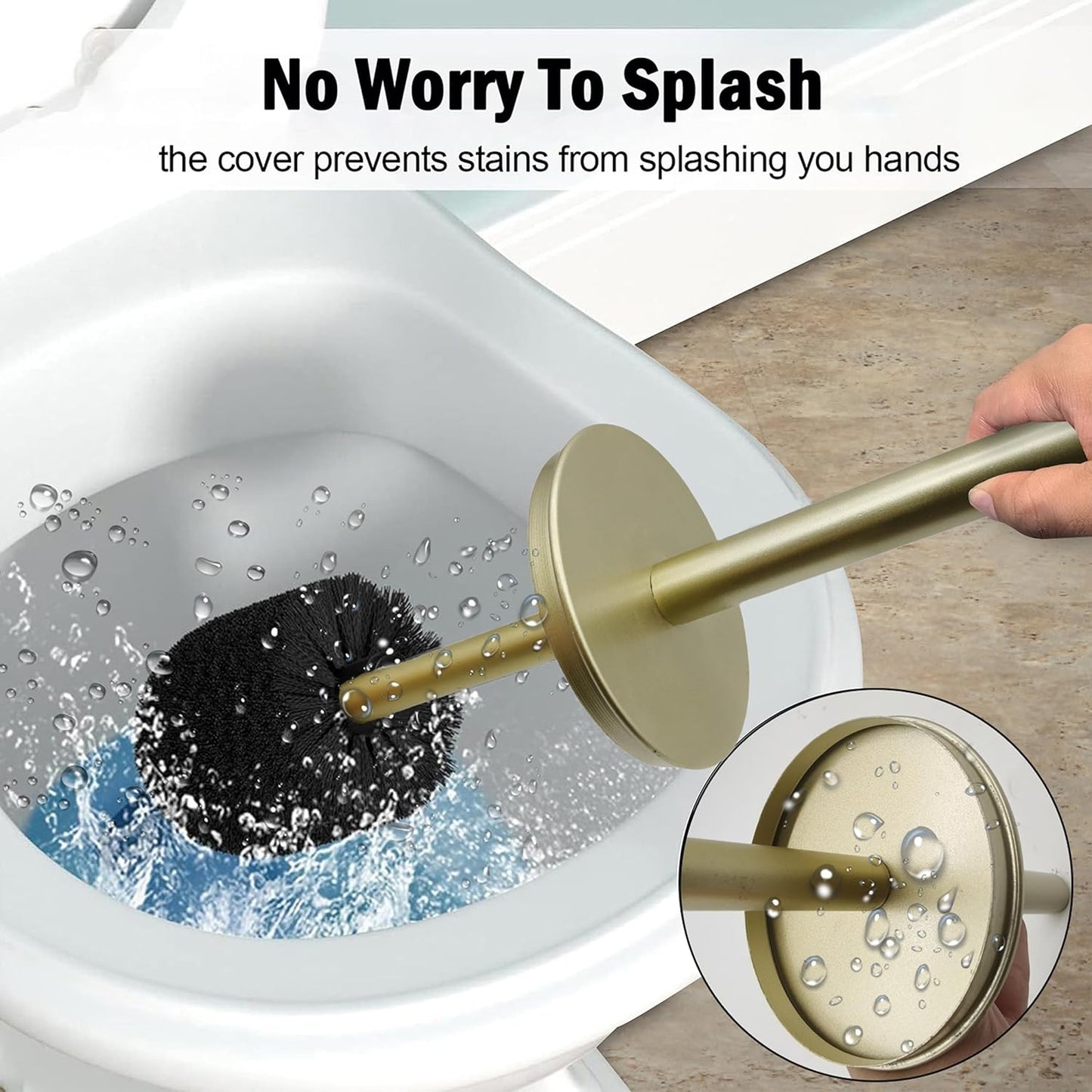 Vince Camuto Toilet Bowl Brush with Holder, Durable Bathroom Cleaning Tool, Modern Design for Easy Toilet Maintenance, Bathroom Cleaner Brush for Efficient Cleaning and Hygiene