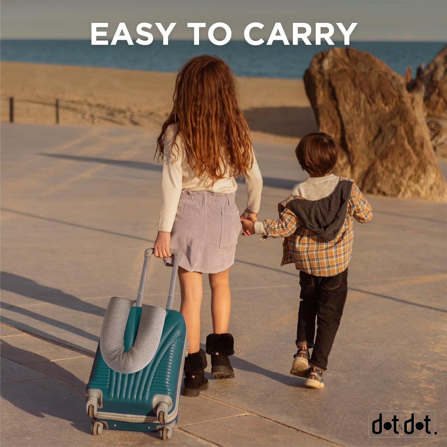Dot&Dot Twist Memory Foam Kids Travel Pillow for Airplanes - Neck Pillows for Travel, Sleeping - Airplane Pillow for Neck Support, Chin, Lumbar, Leg - Adjustable Neck Pillow for Car Seat