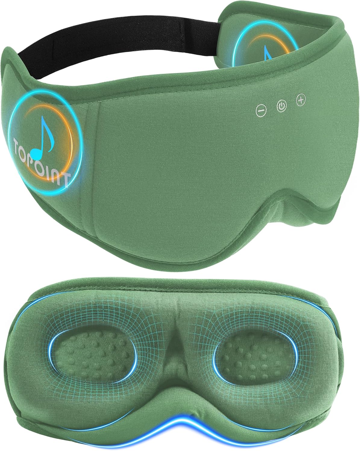Sleep Mask with Headphones Bluetooth 5.4, TOPOINT 3D Eye Mask Blackout with Soft Bamboo Cotton for Side Sleepers Women Men, Sleep Headphones Earphones HD Speaker Microphone for Travel Meditation Gift