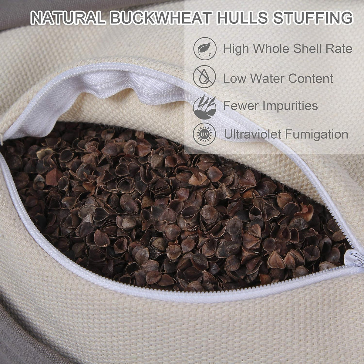 Organic Buckwheat Bolster(24X9 in) Yoga Bolster Supportive Yoga Cushion for Restorative Yoga Accessories Meditation Pillow Reading Pillow Floor Pillow Large Round Cylinder