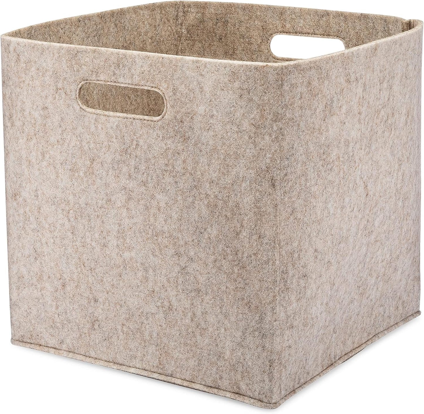 Parker Baby Co Foldable Felt Storage Cube Bin, 11 Inch Storage Bin: Oatmeal | Collapsible cubby basket stores diapers, toys, blankets & closet essentials. Soft felt fabric, flexible & foldable structure
