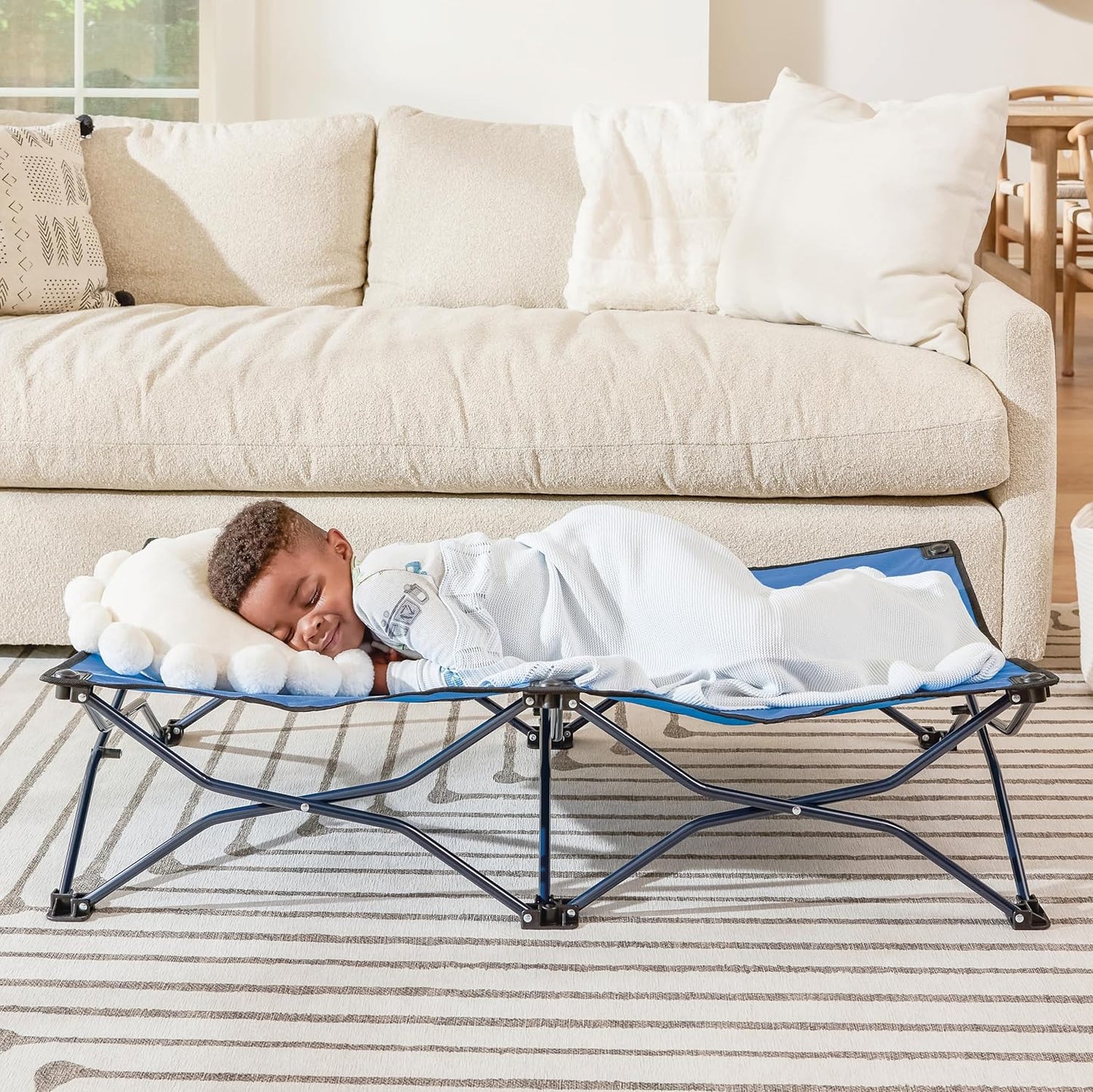 Regalo My Cot® Portable Toddler Bed, Foldable Kids Travel Bed & Camping Cot, Lightweight Sleeping Cot for Toddlers, Indoor/Outdoor, 46.5” x 24” x 9.5”, Gray