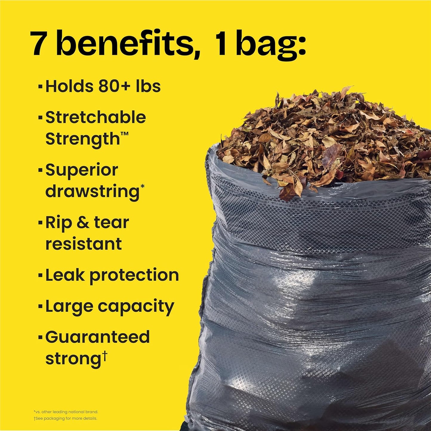 Glad Large 30 Gallon Trash Bags, Unscented Heavy Duty Garbage Bags, Forceflex with Drawstring, 50 Count (Packaging May Vary)