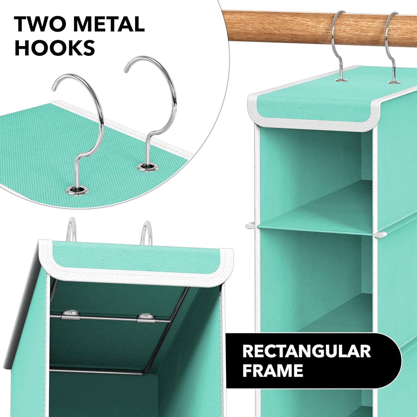 Simple Houseware 10 Shelves Hanging Shoes Organizer Holder for Closet, Turquoise