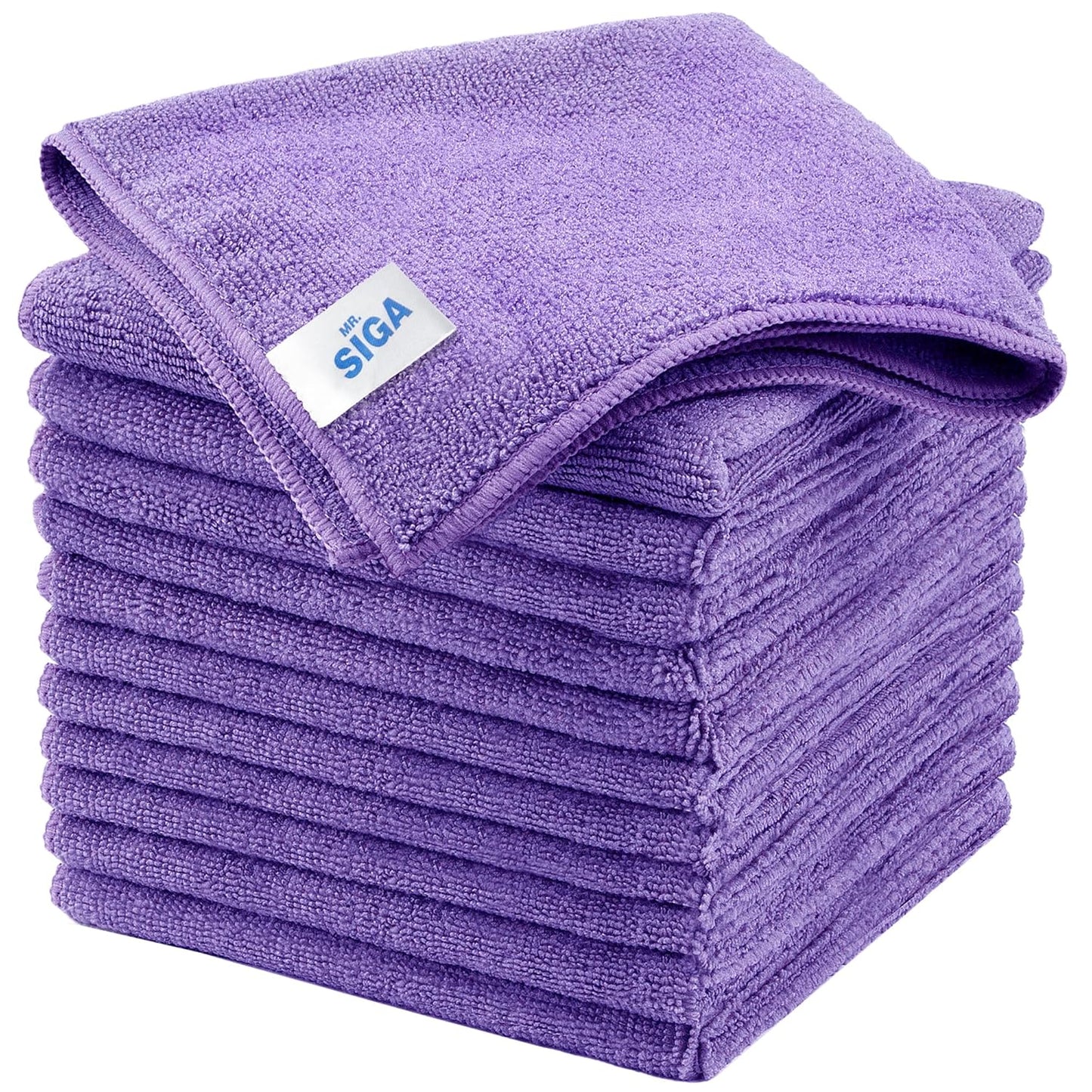 MR.SIGA Microfiber Cleaning Cloth, All-Purpose Microfiber Towels, Streak Free Cleaning Rags, Pack of 12, Light Teal, Size 32 x 32 cm(12.6 x 12.6 inch)