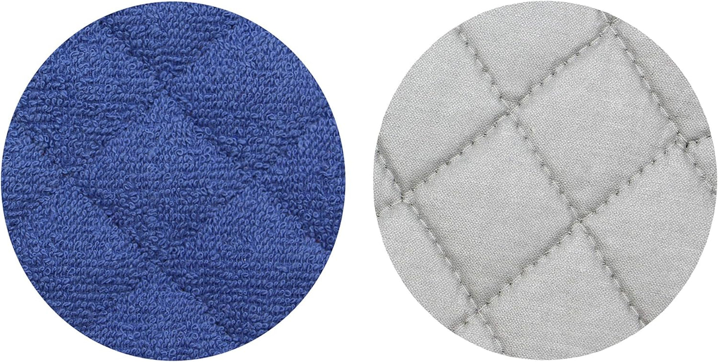 Cotton Pot Holders Cotton Made Machine Washable Heat Resistant Everyday Kitchen Basic Terry Pot Holder, Hot Pads, Trivet for Cooking and Baking Set of 4 (Dark Blue)
