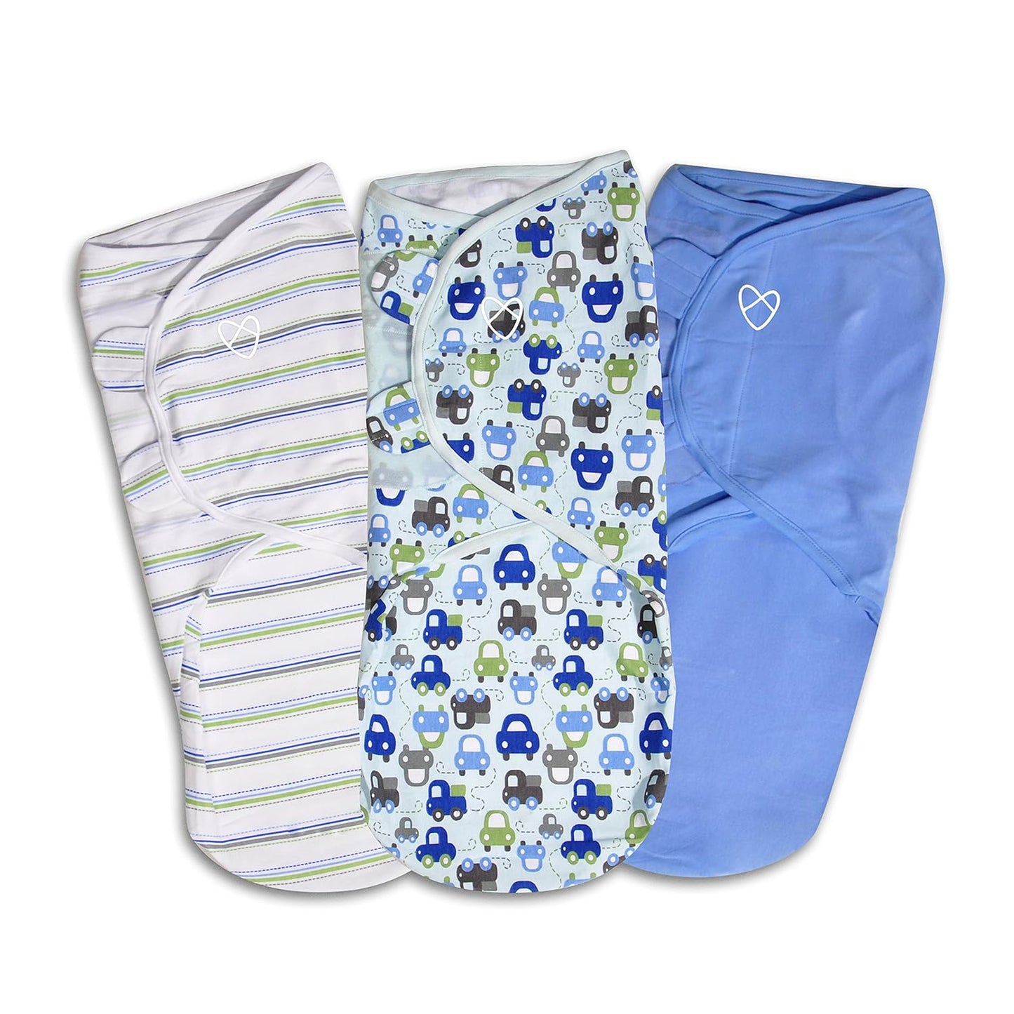 SwaddleMe Original Swaddle - Size Small/Medium, 0-3 Months, 3-Pack (Baby Hearts) Easy to Use Newborn Swaddle Wrap Keeps Baby Cozy and Secure and Helps Prevent Startle Reflex