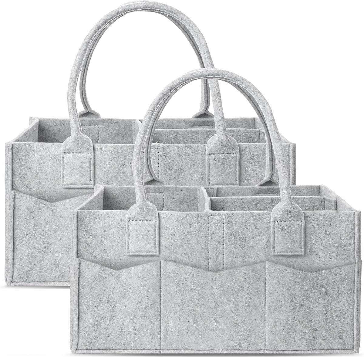 Cute Castle 2 Pack Diaper Caddy Organizer - Portable Baby Caddy Organizer with Handle, Nursery Storage Bin and Car Organizer for Girls, Boys - Baby Gift Basket - Pink