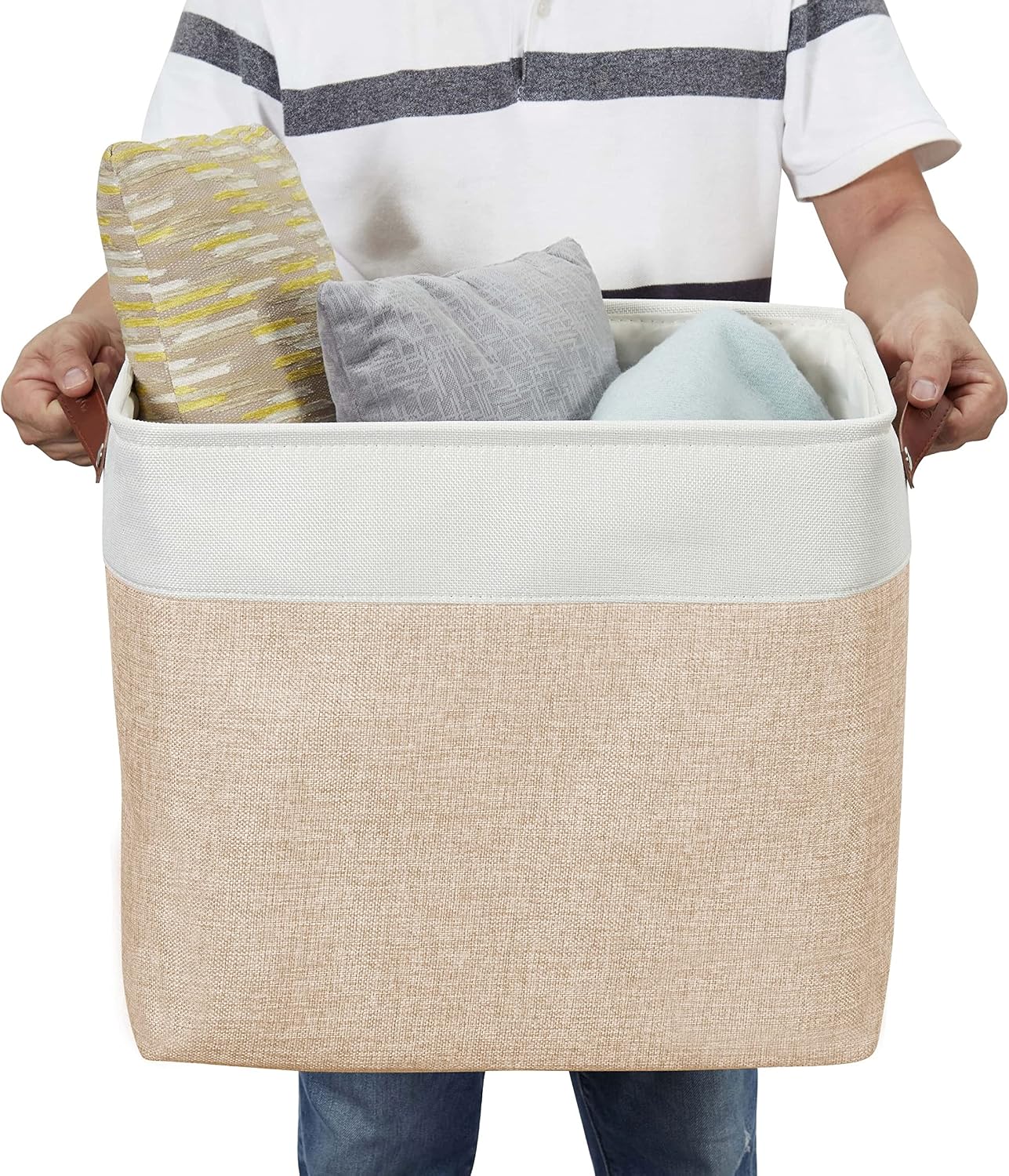 DECOMOMO Extra Large Storage Baskets, 54.5L Fabric Storage Bins 3 Pack