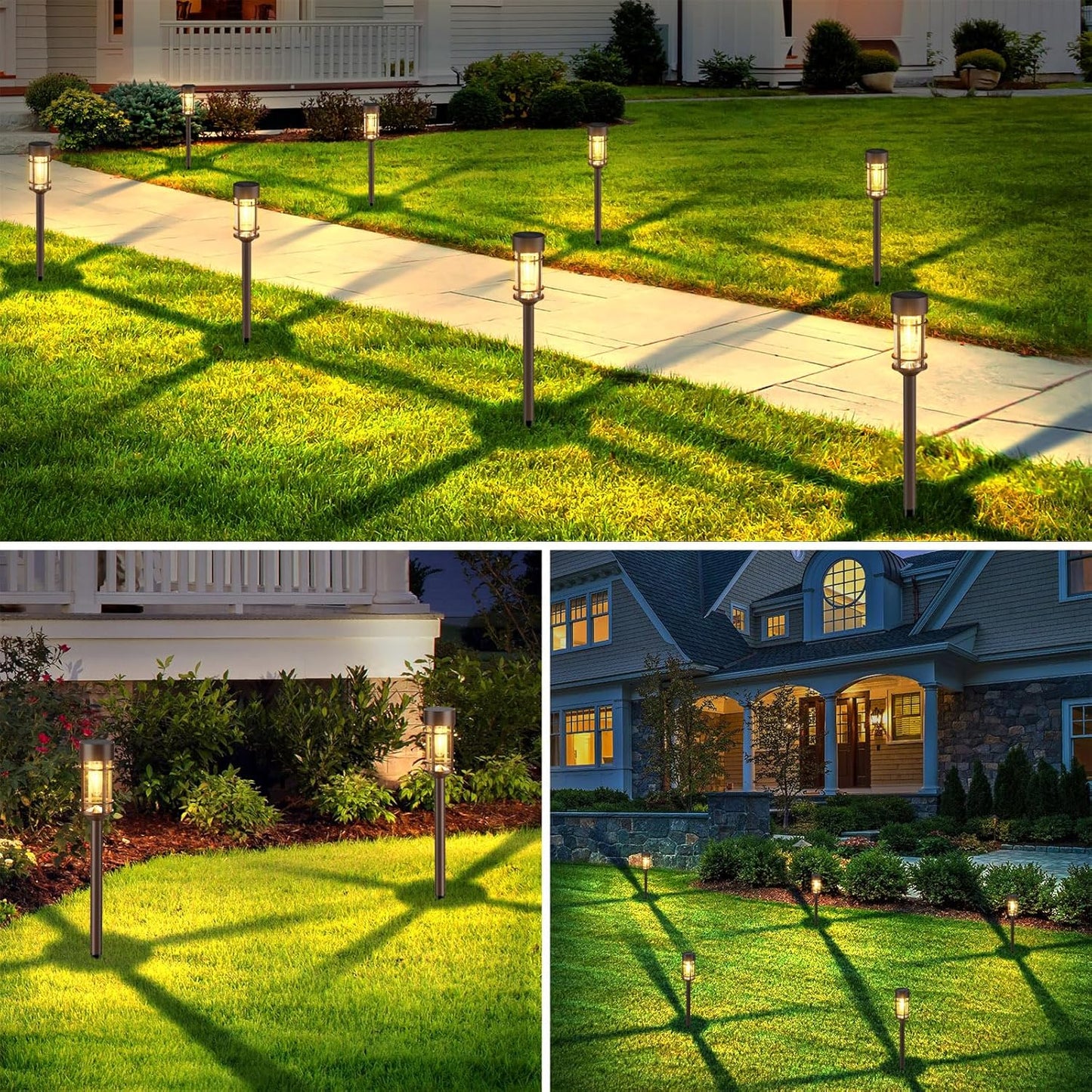 Mancra 8 Pack Solar Outdoor Lights, Bright Up to 12 Hrs Solar Lights for Outside, Waterproof Solar Garden Lights for Patio, Yard and Landscape, Brown