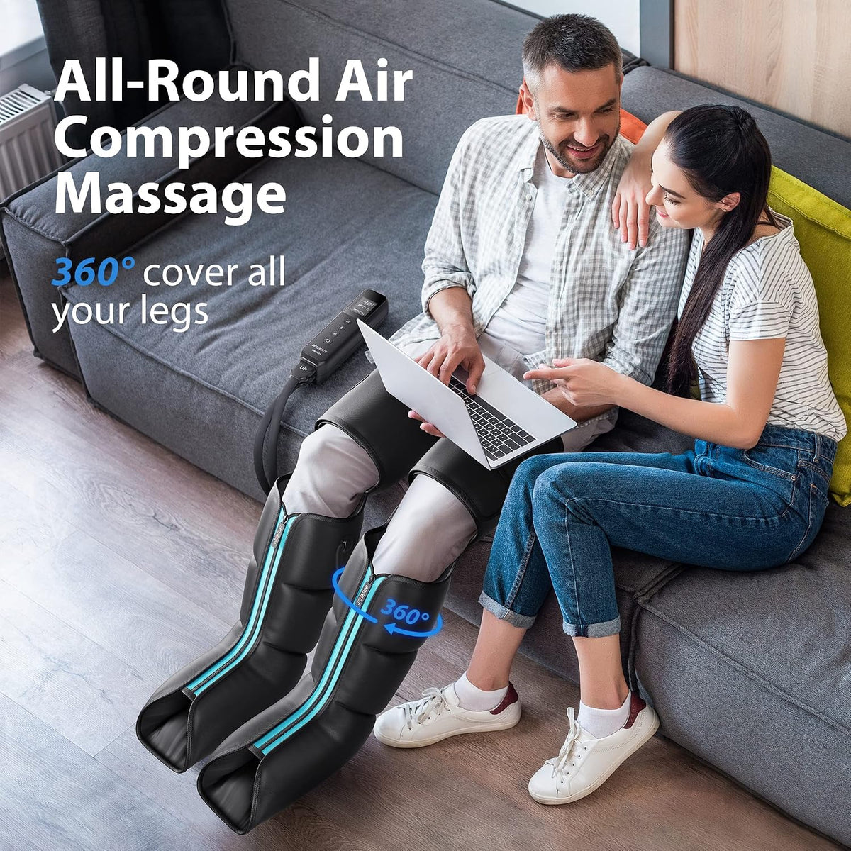 CINCOM Leg Massager with Heat and Air Compression for Pain Relief FSA - HSA