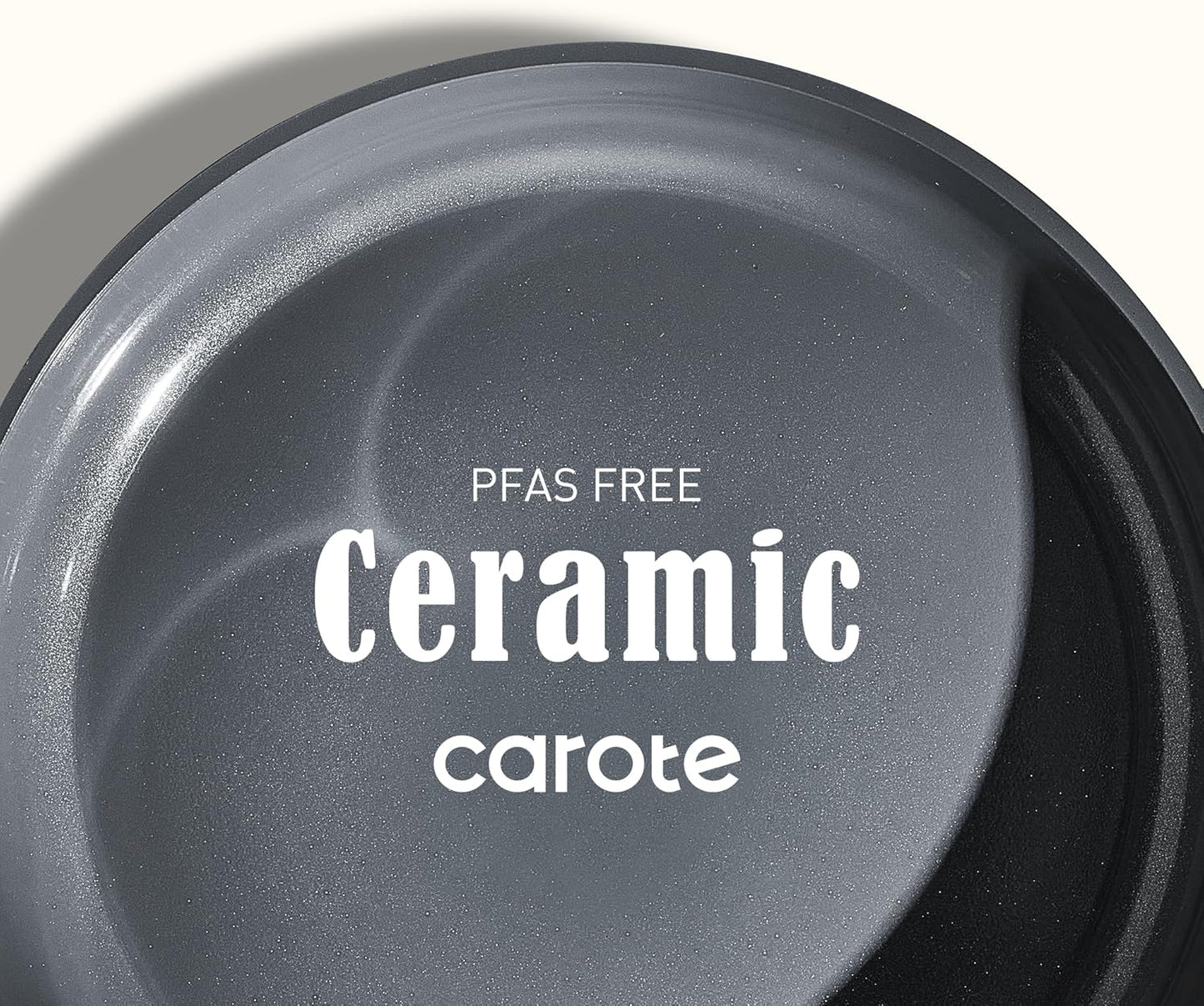 CAROTE Ceramic Cookwar Set, Pots and Pan Set Non Stick 16 Piece, Cookware Set Kitchen Cooking Set Non Toxic, PFAS PTFE Free, Blue