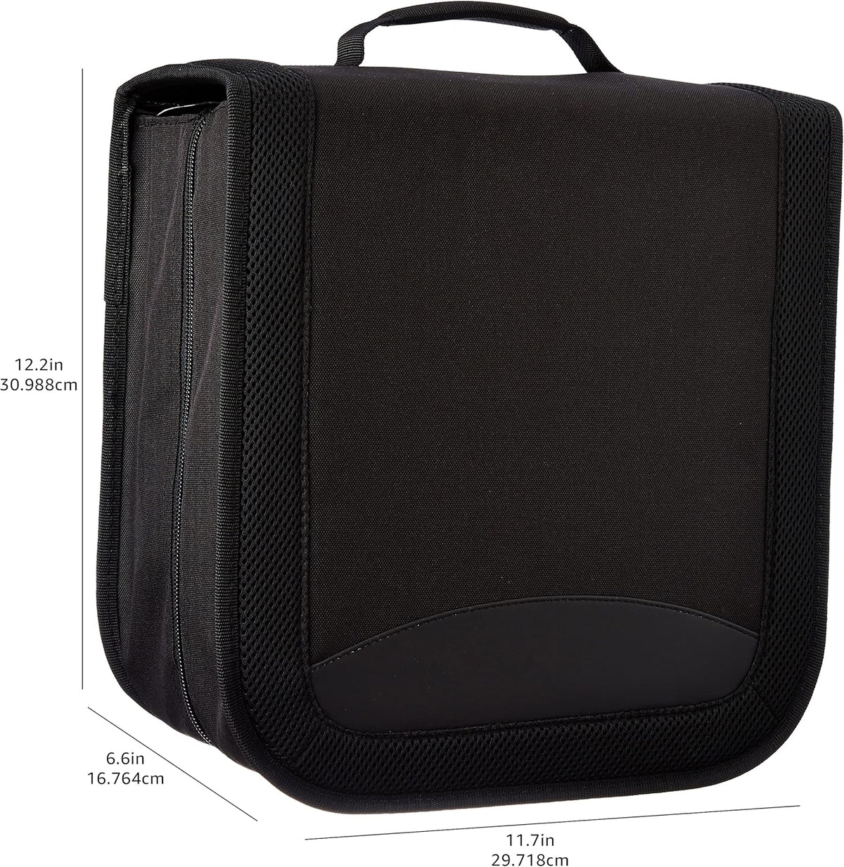 Amazon Basics Polyester CD/DVD Portable Storage Binder with Handle, 400-Capacity, Black